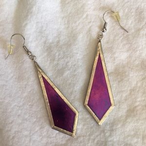 PRICE DROP Beautiful Pink Stained Glass Earrings
